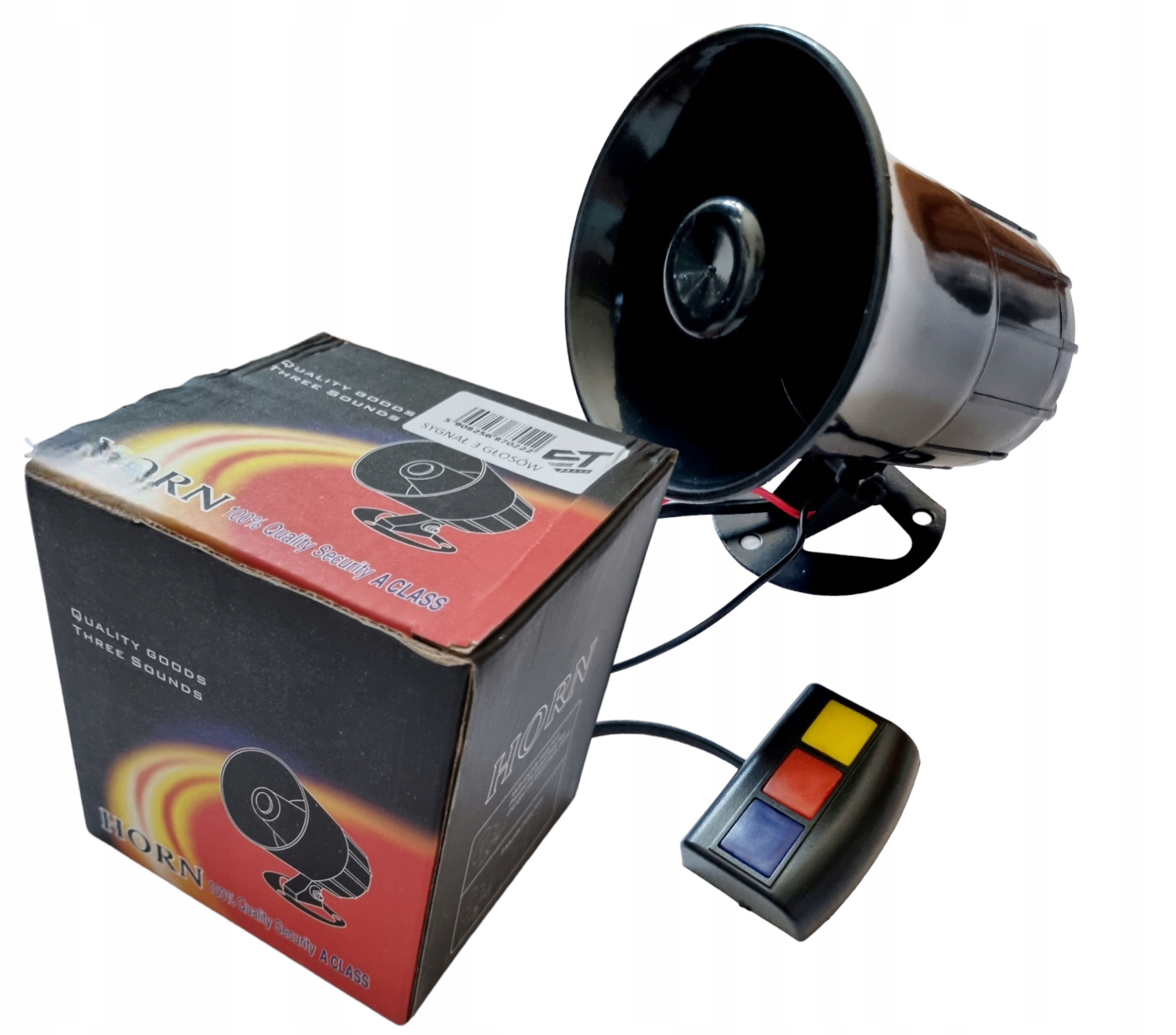 SYRENA KLAKSON 3 TONOWA -POLICJA -STRAŻ -TIR+ MEGAFON 12V GŁOŚNA