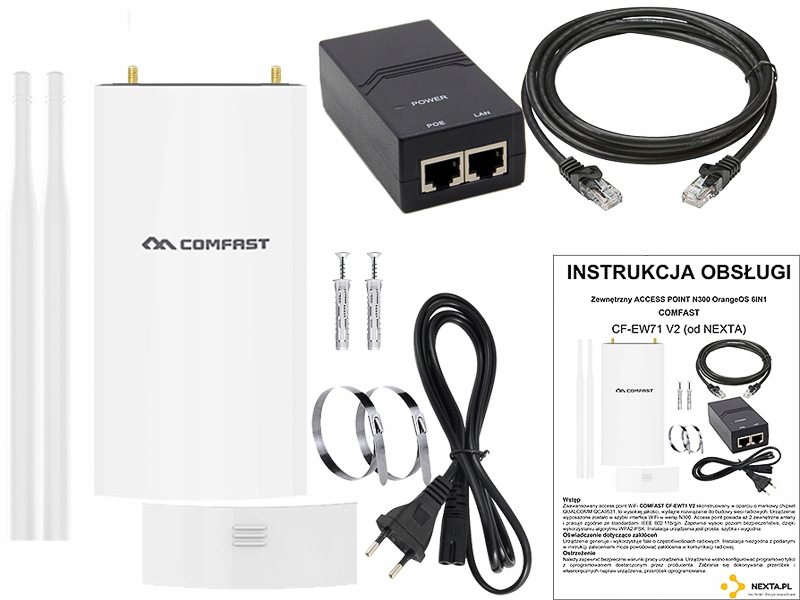 Comfast CF-EW71 V2 Access Point zewnętrzny 2.4 GHz 300Mbps 2x5dBi