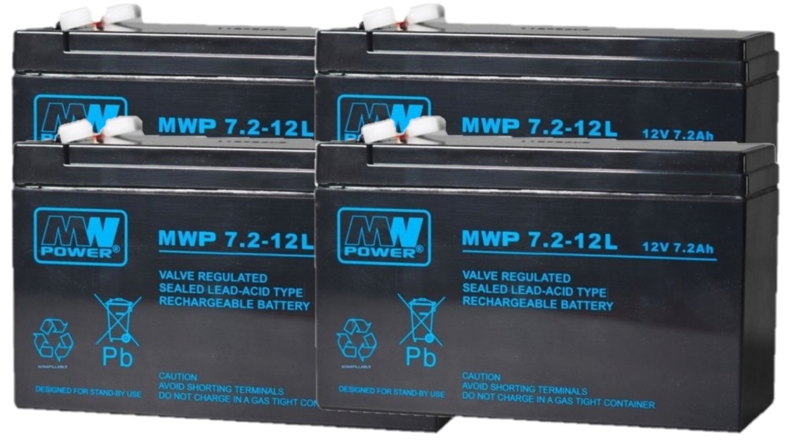 APCRBC8 RBC 8 #8 ZESTAW AKUMULATORÓW PAKIET BATERII UPS APC 4x MWP 7.2-12L