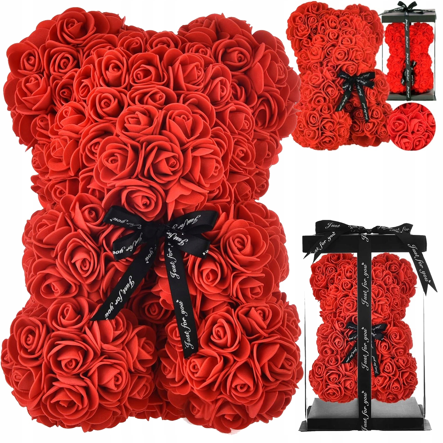 Velký Medvídek Z Růží Červený Jako Dárek Pro Ni Na Valentýna Krásný XXL