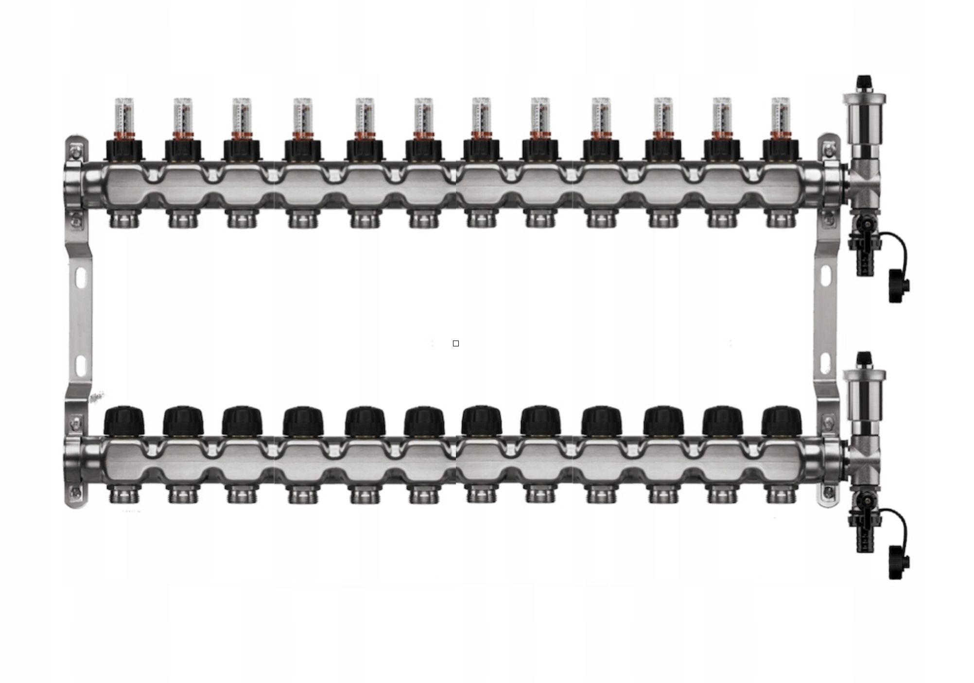 Rozdělovač pro podlahové vytápění s 12 nerezovými okruhy pro podlahové vytápění