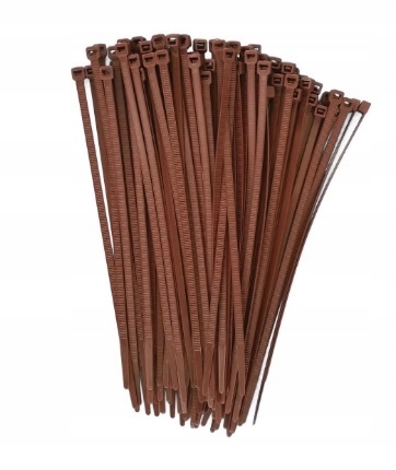 

100szt Opaski Zaciskowe Trytki Brązowe 2,5X80 mm