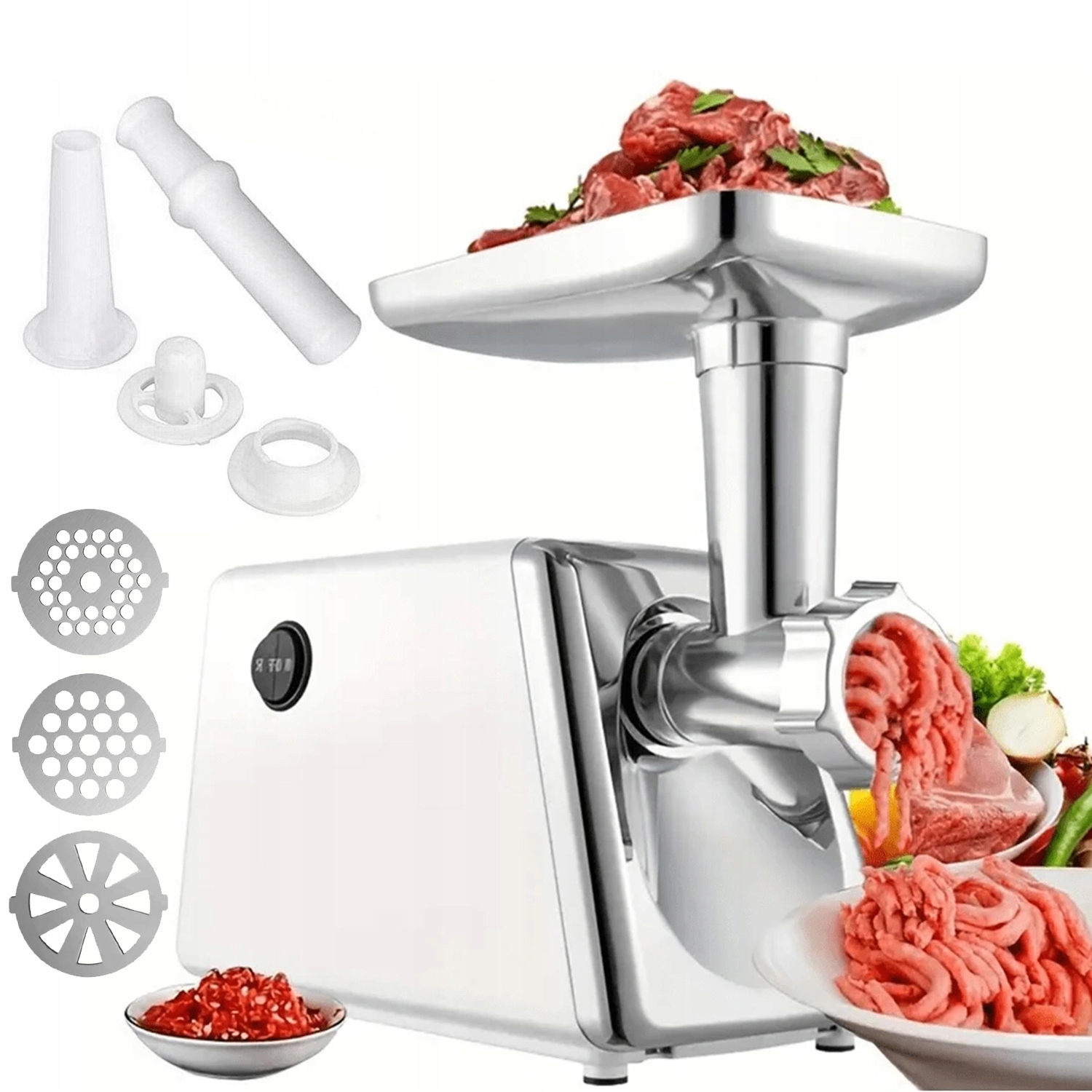Elektrický Mlýnek Na Maso Plnička Na Klobásy 800W Sada