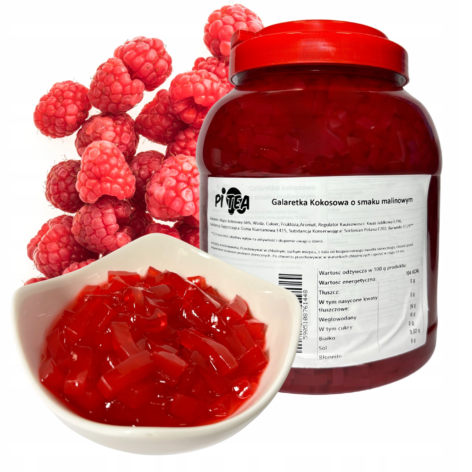 Želé Bonbony pro Bubble Tea 3,8 kg Malina Nata de Coco Jelly