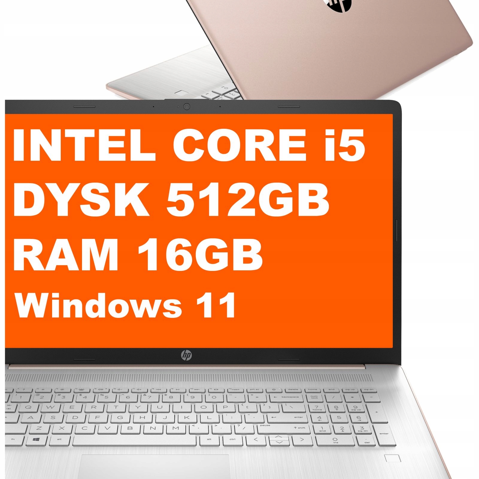 Laptop HP 17T-CN300 Intel i5 16GB 512GB Intel Graphics FullHD Win 11 Różowy