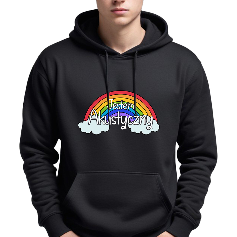 Mikina Černá S Kapucí Je Jako Dárek, Jsem Akustický, Zábavný Vzor S