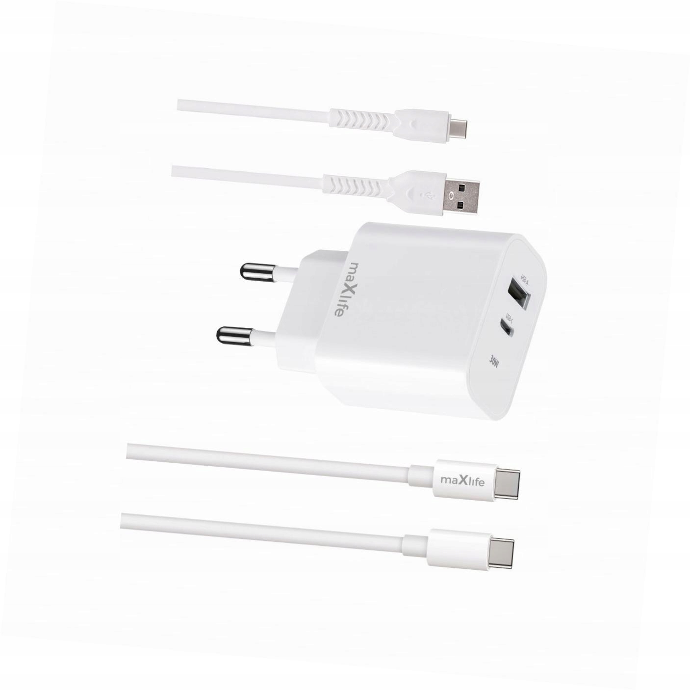 Szybka ładowarka 30W 2 wejścia z dwoma kablami Usb-c do iPhone 17