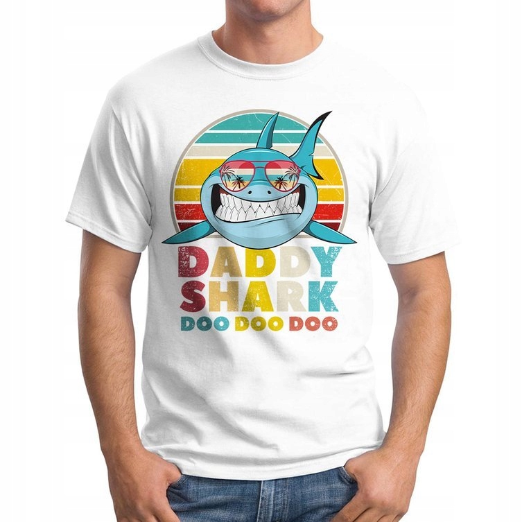 

Męska Koszulka Dzień Ojca Tata Daddy Shark L