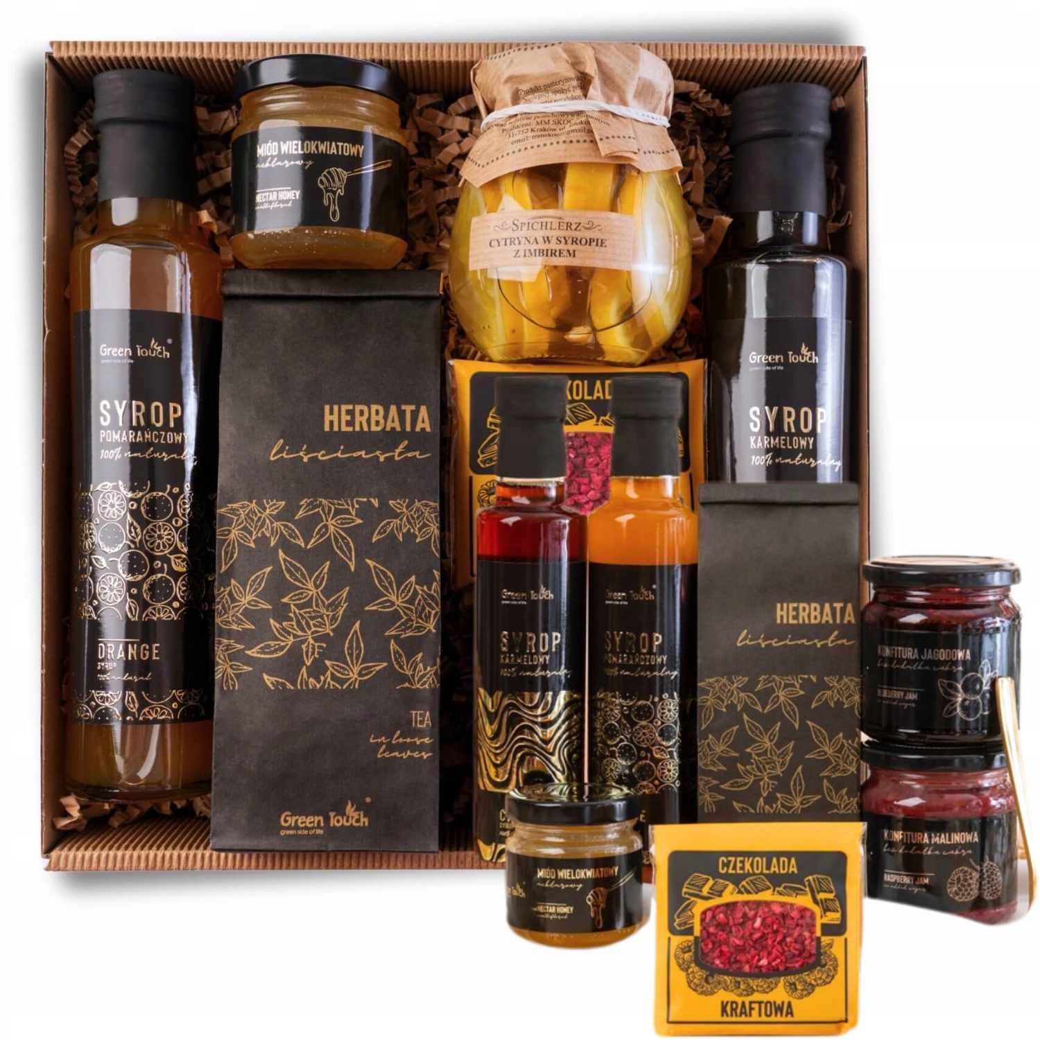 Levně Dárkový Košík Set Čaj Citrony Sirupy Velký Box Dárek Na Velikonoce