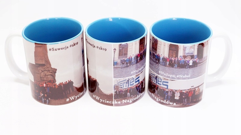 Kubek znadrukiem BEZ MARGINESÓW KOLOROWY niebieski Marka inna