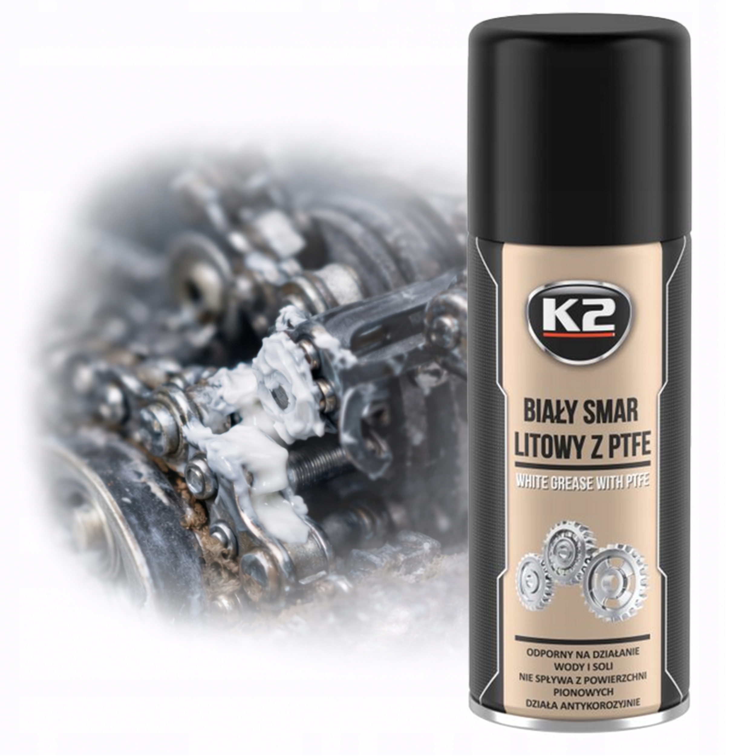 Biały Smar Z Ptfe *redukuje tarcie* antykorozyjny K2 400ml