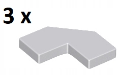 

Lego Light Bluish Gray Tile Narożny 2x2 27263 3szt