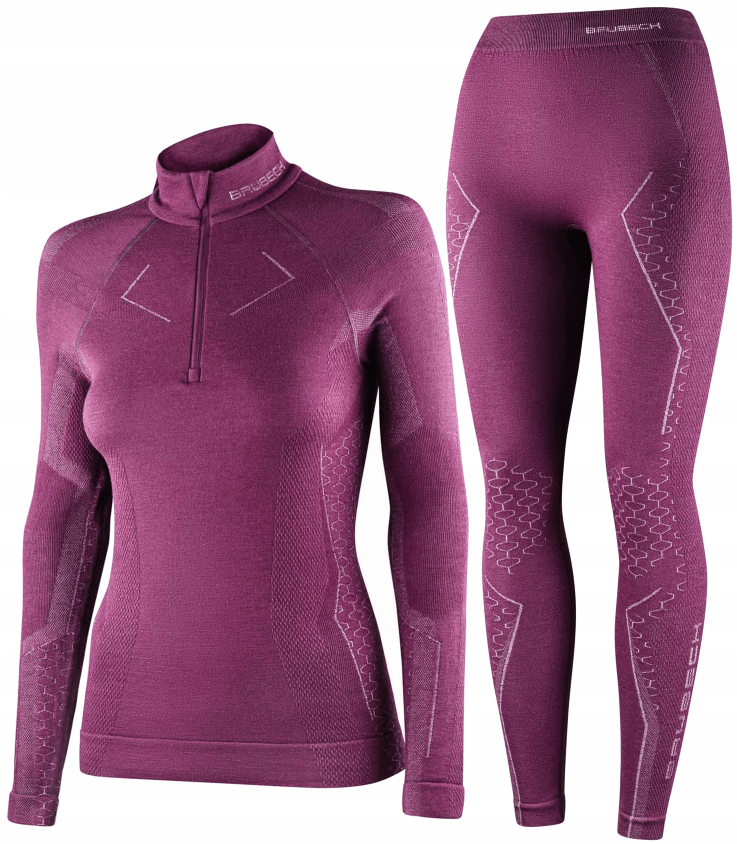 Vlněný Komplet Dámský Set Extreme Wool Merino Brubeck Se Zipem 1/3 M