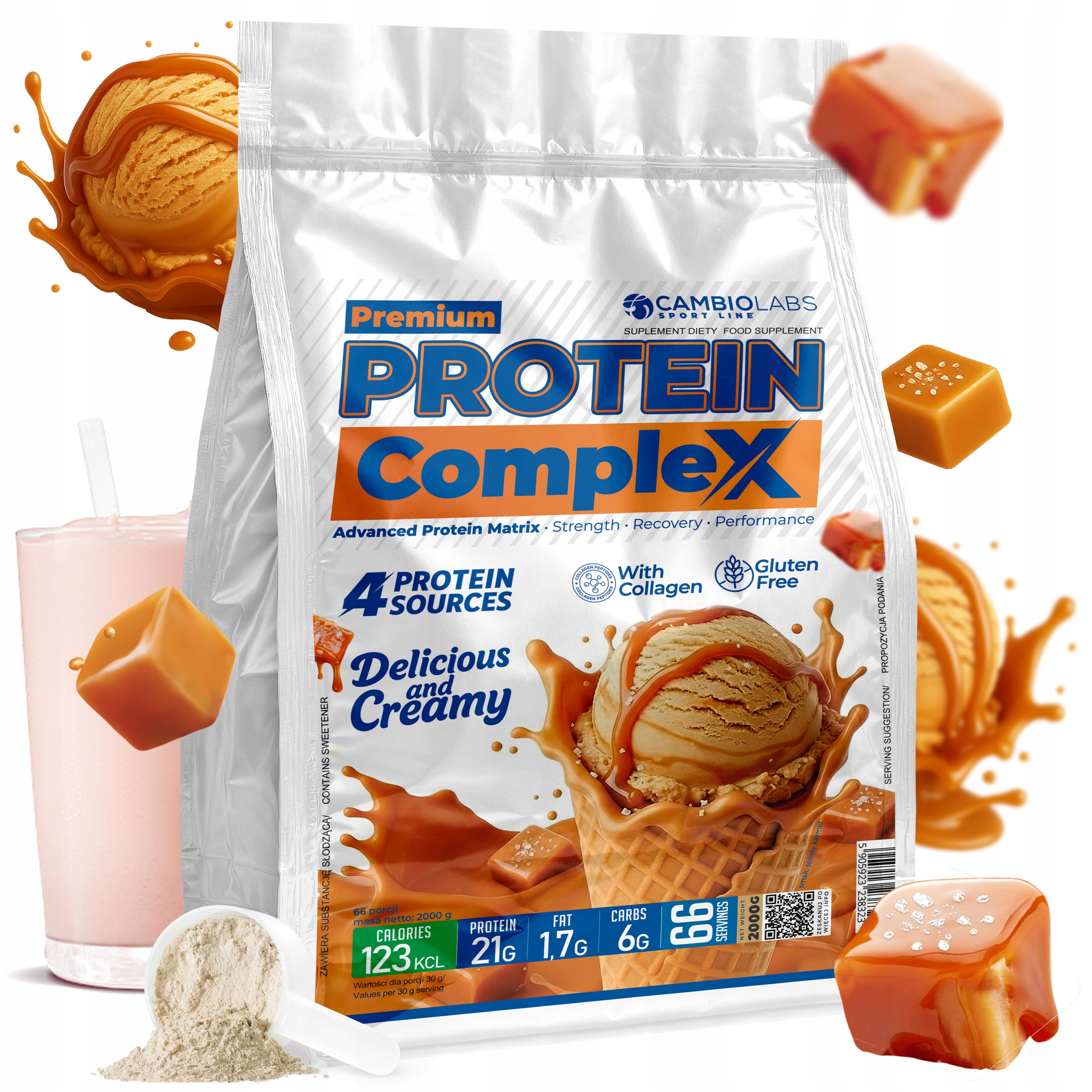 Proteinová protein – Směs 4v1 Kolagen Vaječný protein v prášku 2 kg