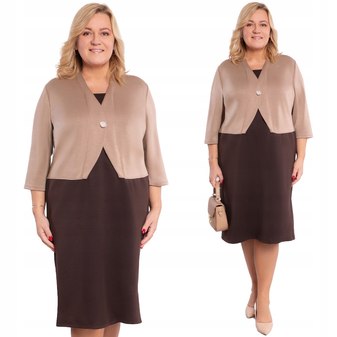 Béžovo-hnědé šaty 62