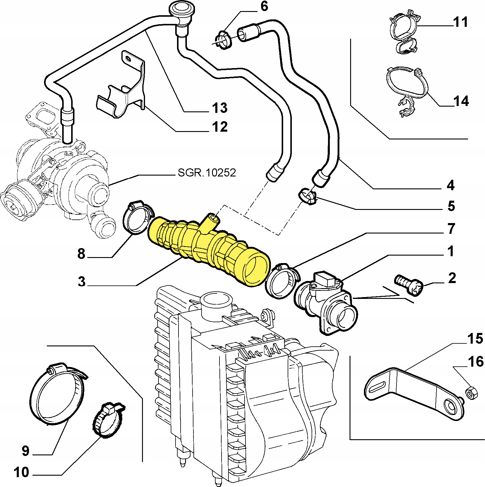 PRZEWOD RURA WAZ ALFA ROMEO 147 GT 1 9 JTD JTDM Part manufacturer Other