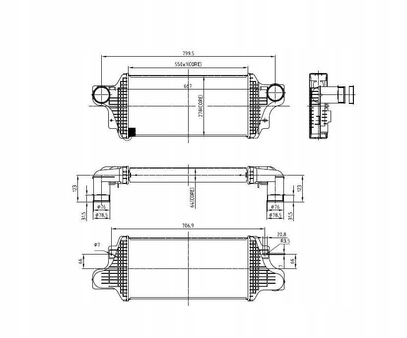 INTERCOOLER MERCEDES BENZ (GL-kl X164) 06-