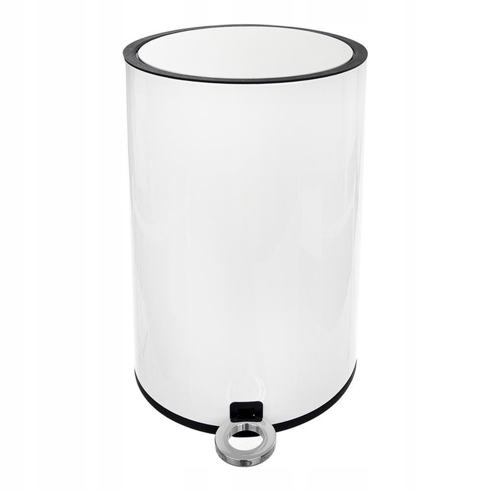 Odpadkový koš kovový, bílý s pedálem, 6 l