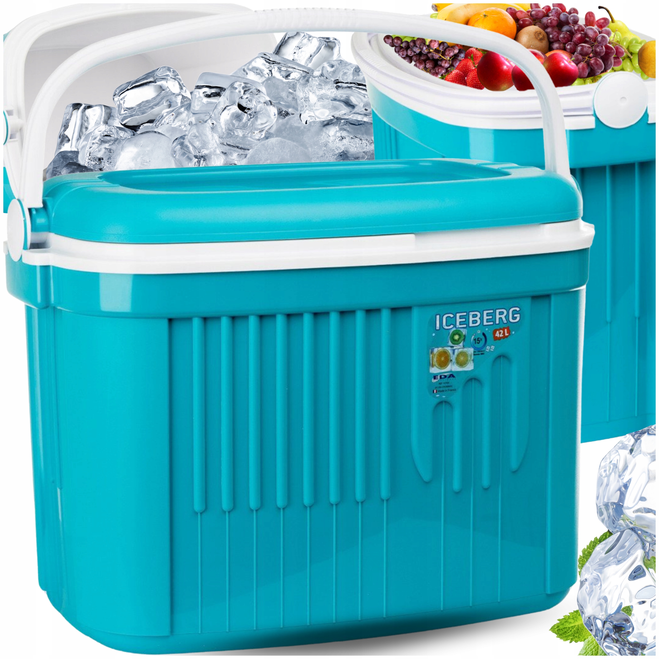 Duża Lodówka Turystyczna 42L na Wkłady Mrożące do Auta kemping Podróży