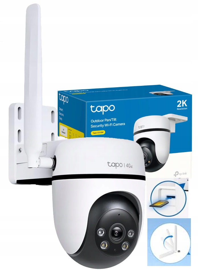 Tapo C501GW 360° Monitorovacia Kamera S Podporou Sim Bez Wi-fi Starlight Ai