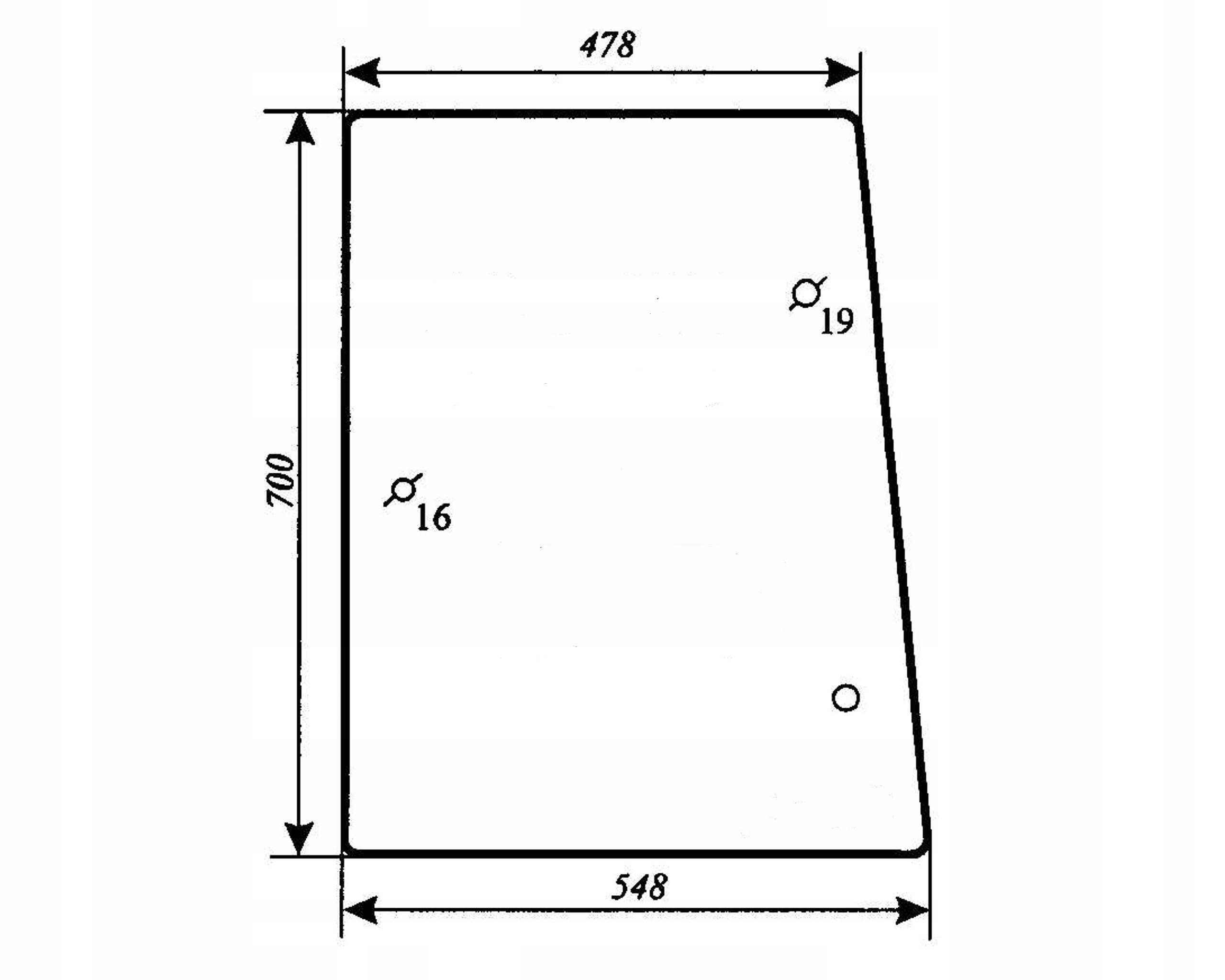 čelní sklo traktoru Deutz-Fahr boční zelené 04350516