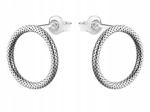 

Koła kółka srebrne kolczyki Ring oponki 13mm