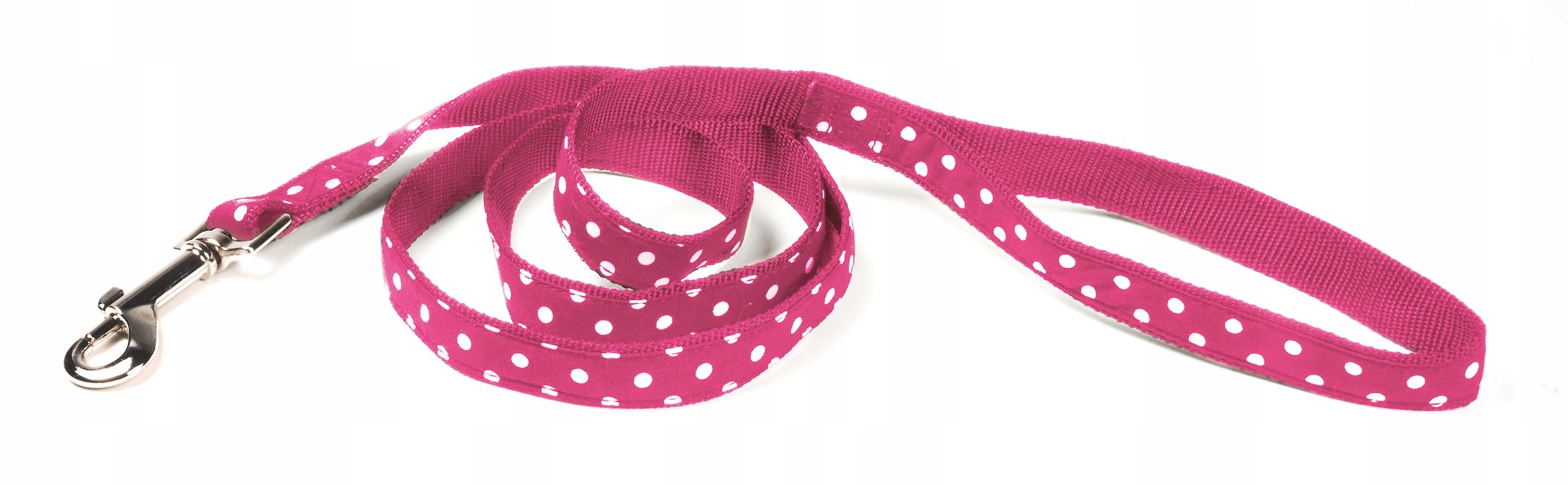 

Smycz dla psa Record - różowa w kropki 120cm M