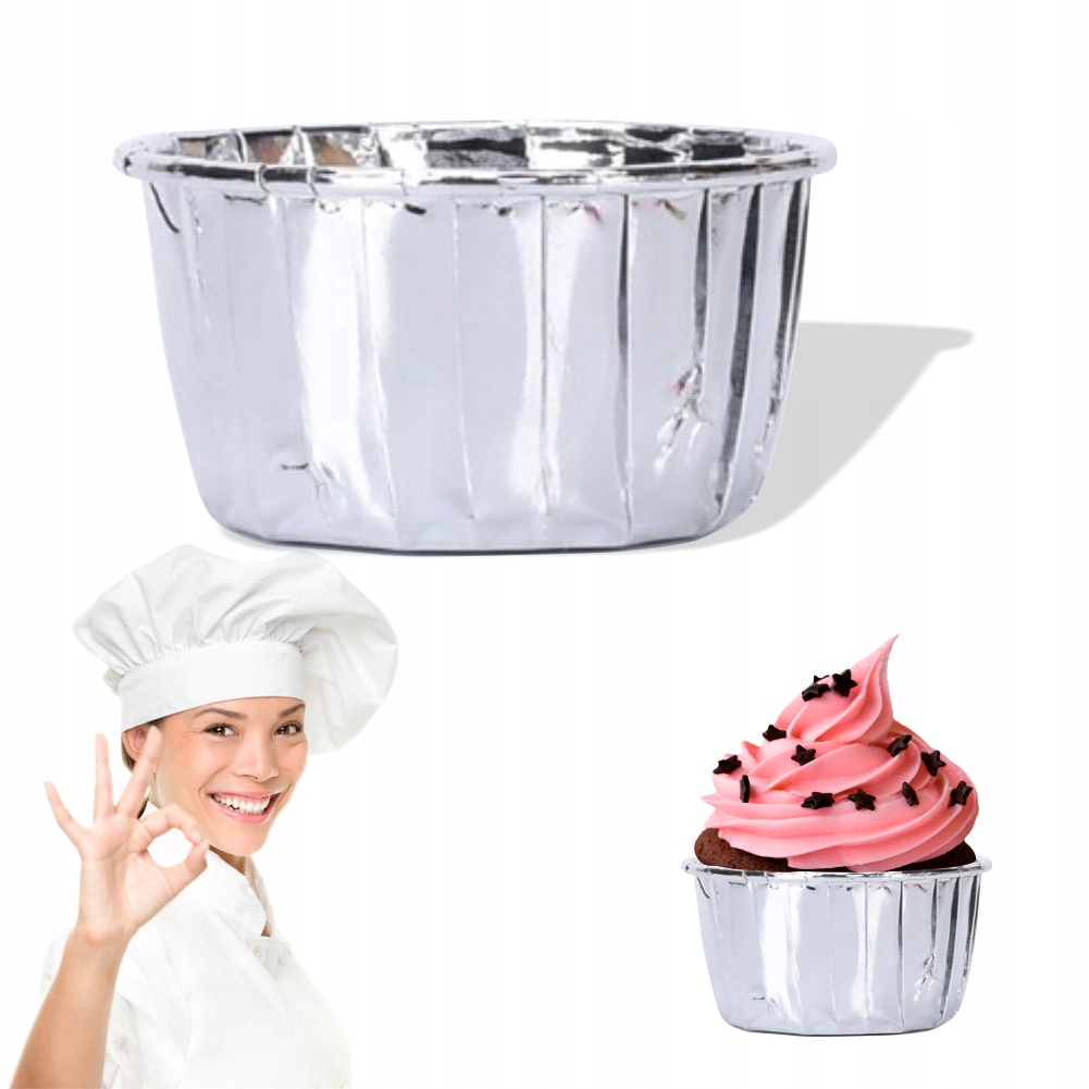 

Kubeczki do muffinek Papilotki 50 szt. Srebrne