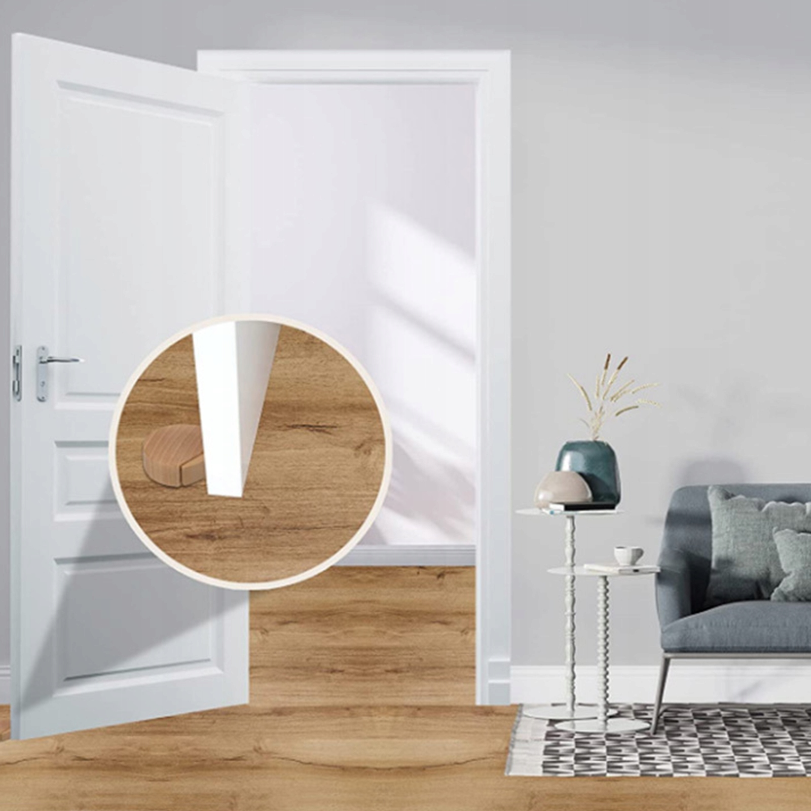 ODBOJNIK ODBÓJ STOPER DO DRZWI SAMOPRZYLEPNY DĄB BRĄZOWY DREWNO 1 szt Kod producenta B023