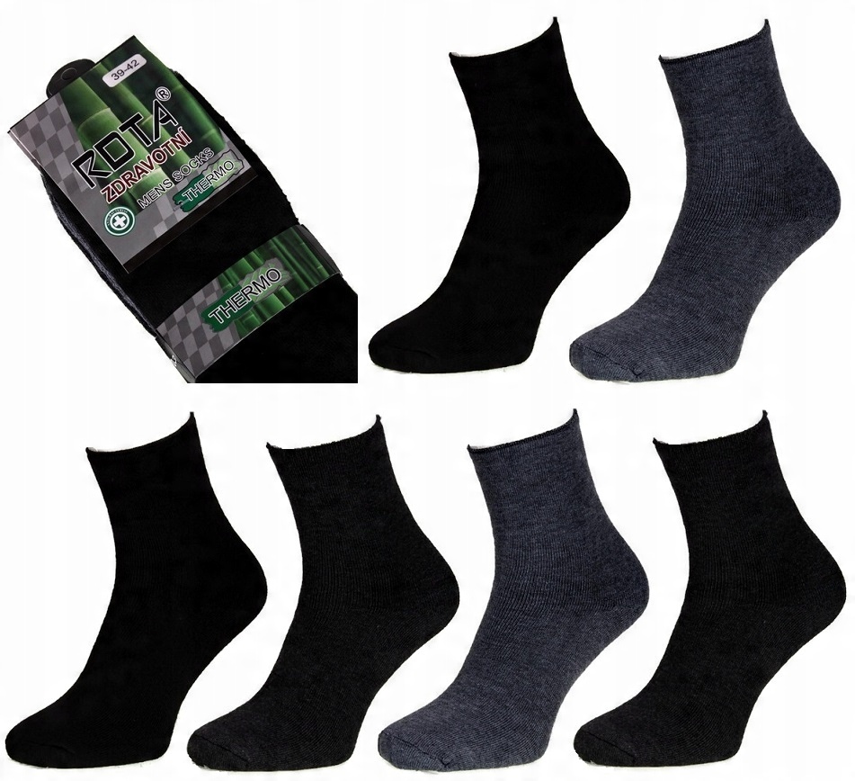 

6x Skarpety Bambusowe Bezuciskowe Termo 39-42