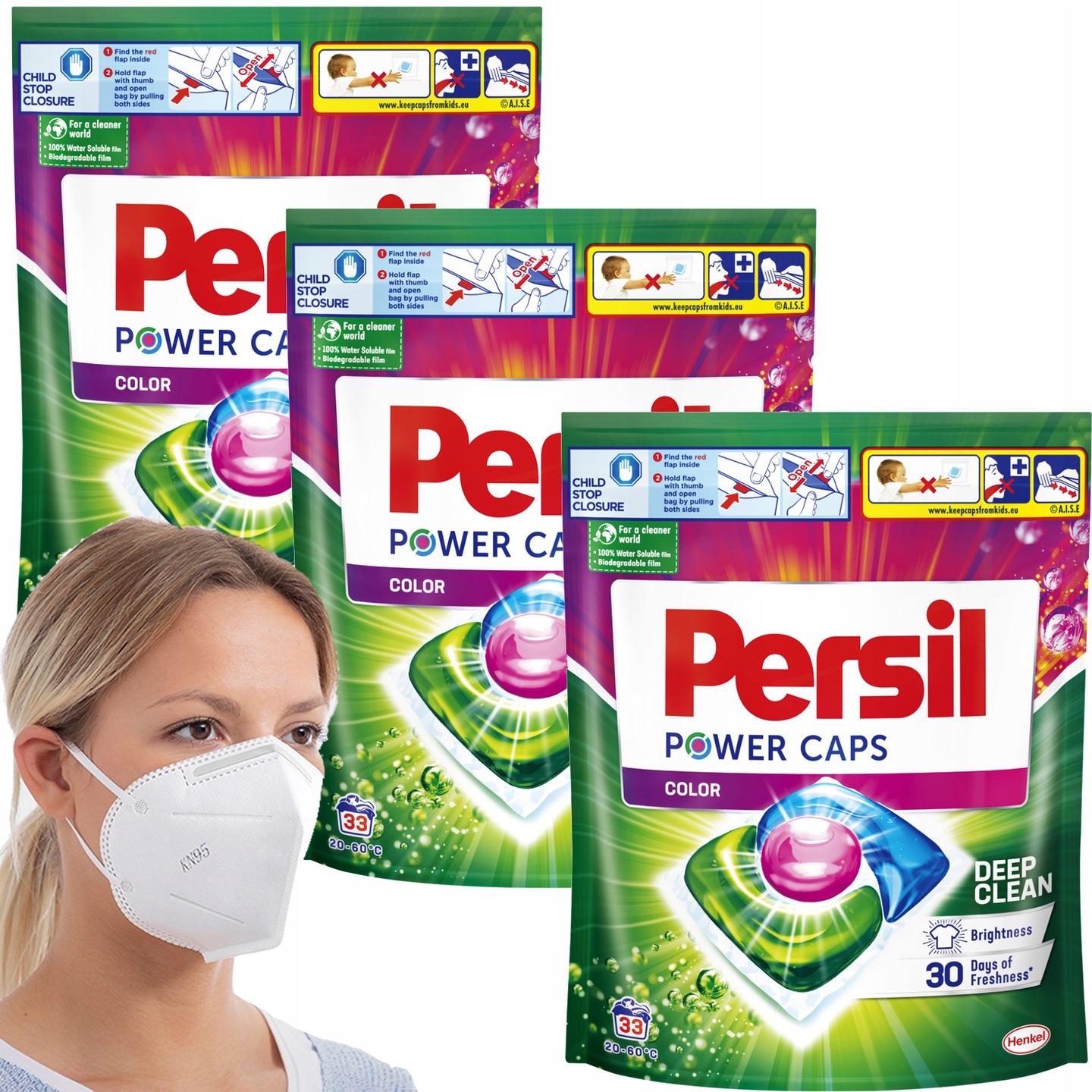 Levně Persil Kapsle na praní Power Kolor 114ks Maska