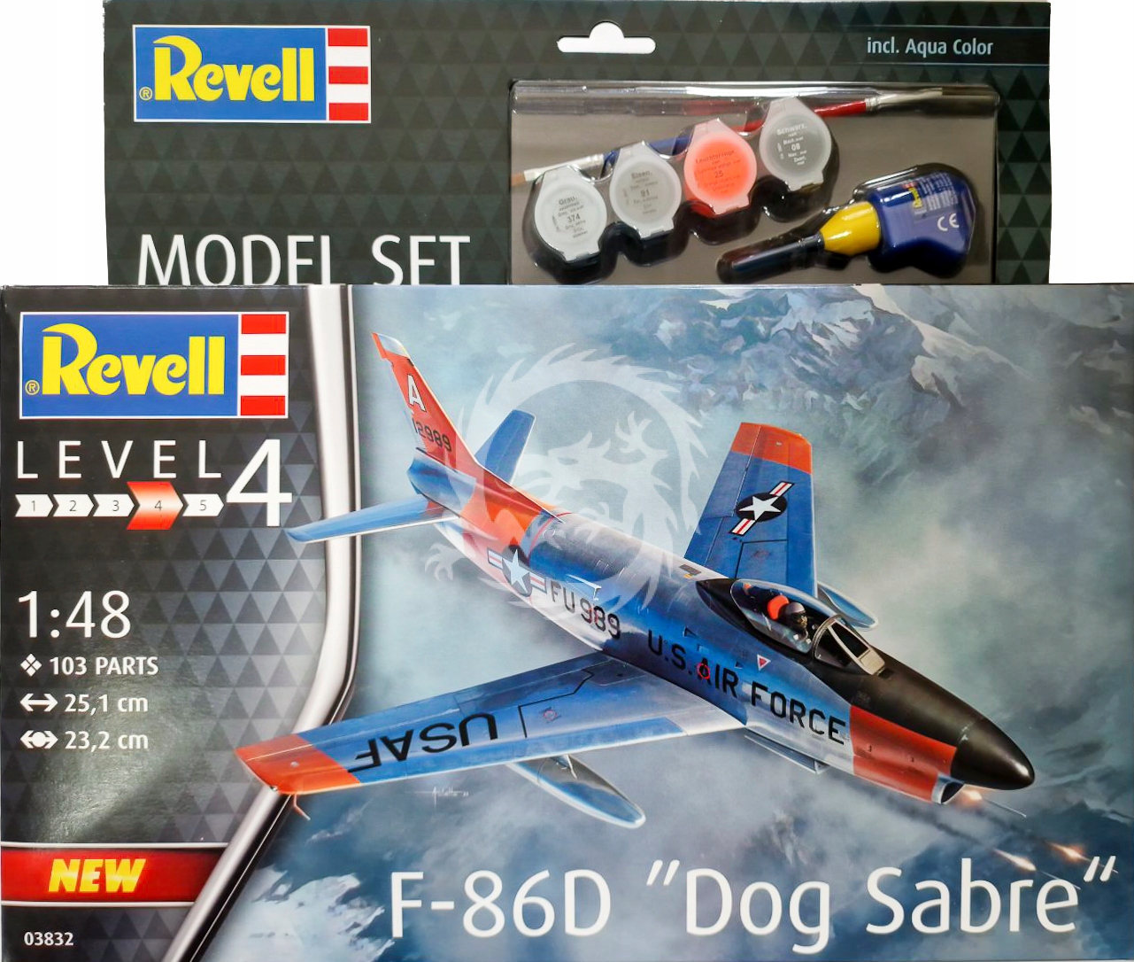 F-86D Dog Sabre barvy a lepidlo Revell 63832 měřítko 1/48