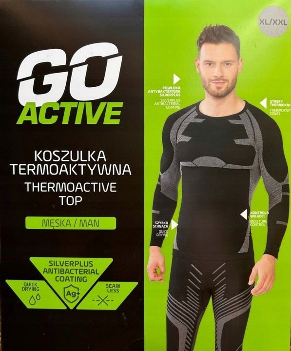 Koszulka termiczna męska bezszwowa długi rękaw Go Active XL/XXL