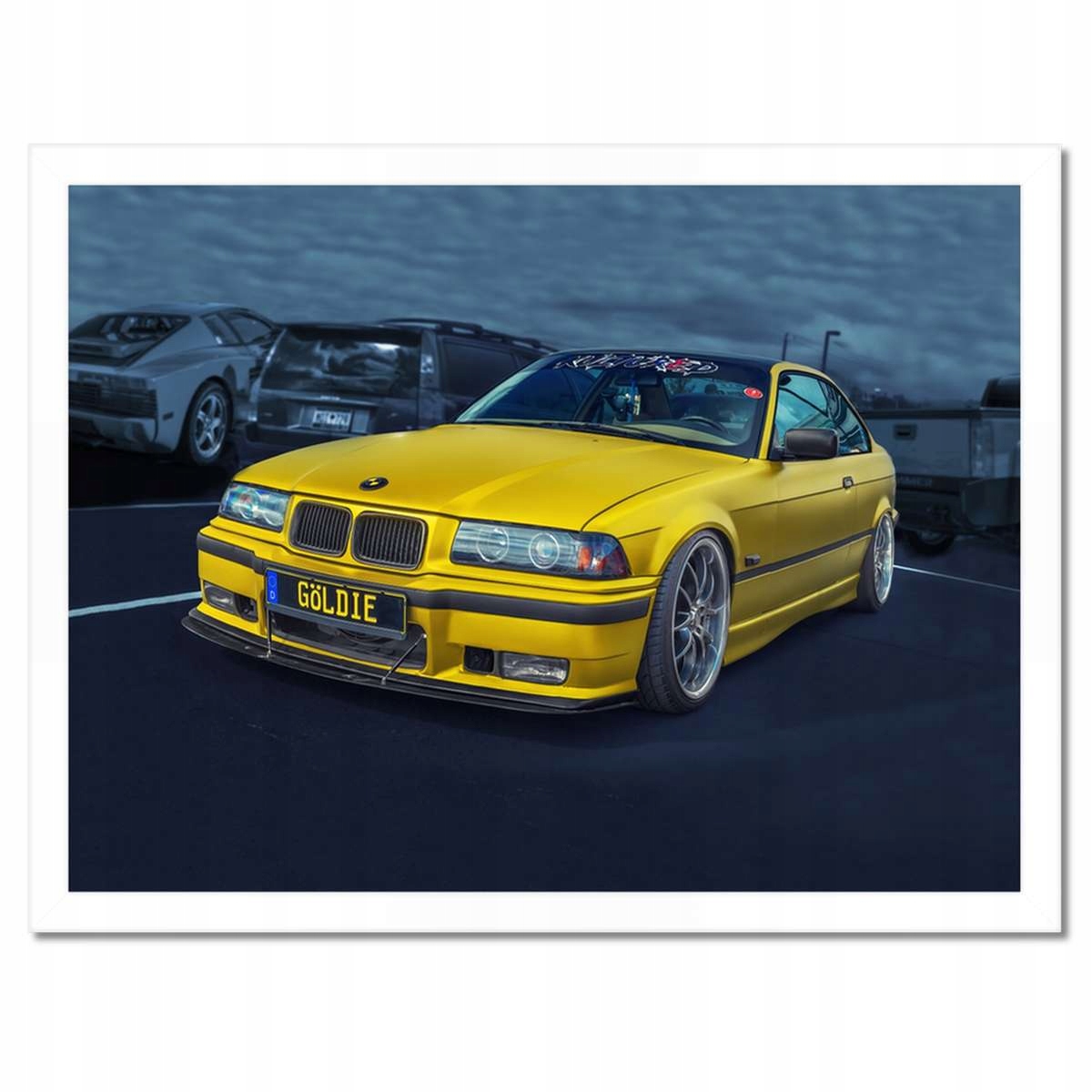 Plakáty v rámu 40x30 Zlaté auto Bmw Auto