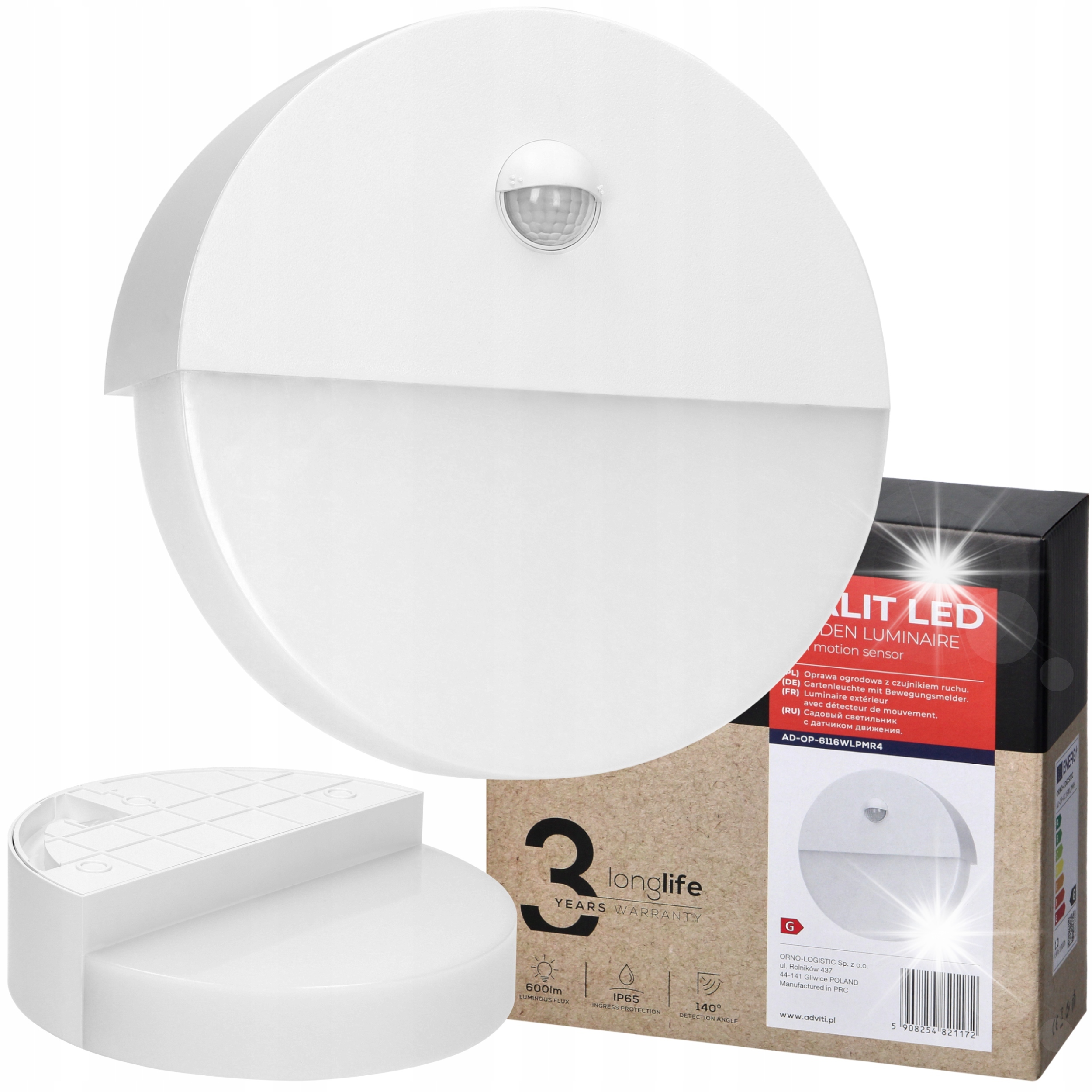 Lampa Zewnętrzna Ogrodowa Led Z Czujnik Ruchu 10W