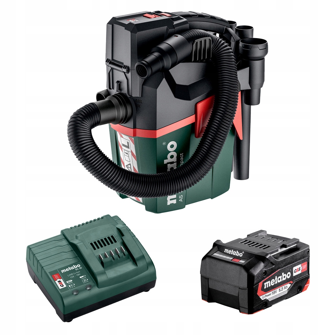 Vysavač Metabo As 18 L Pc Compact/602028850 18V 1x5,2Ah 6 l 120 mbar L