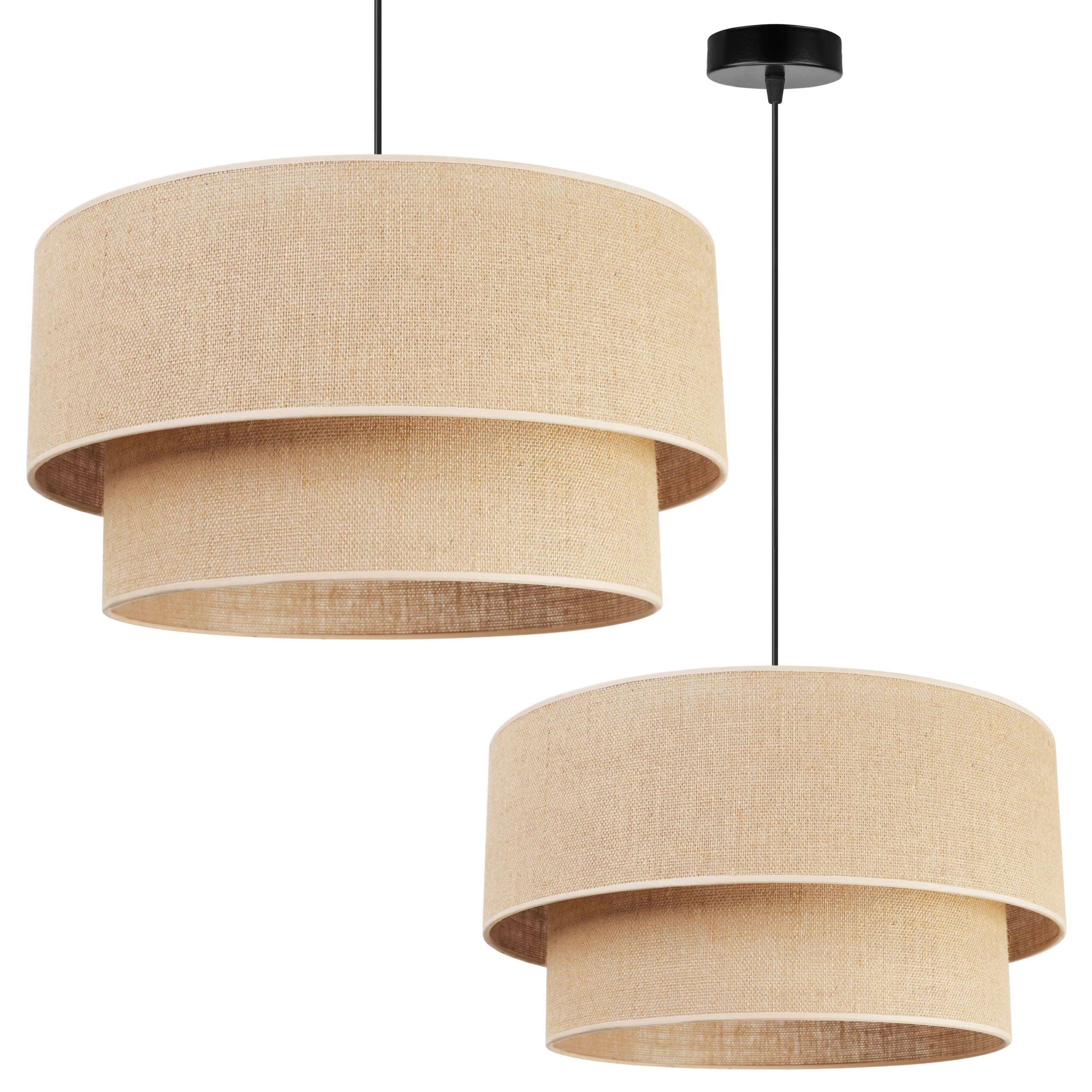 Lampa Wisząca Żyrandol Sufitowa Abażur Boho Juta Nad Stół Do Jadalni Salonu