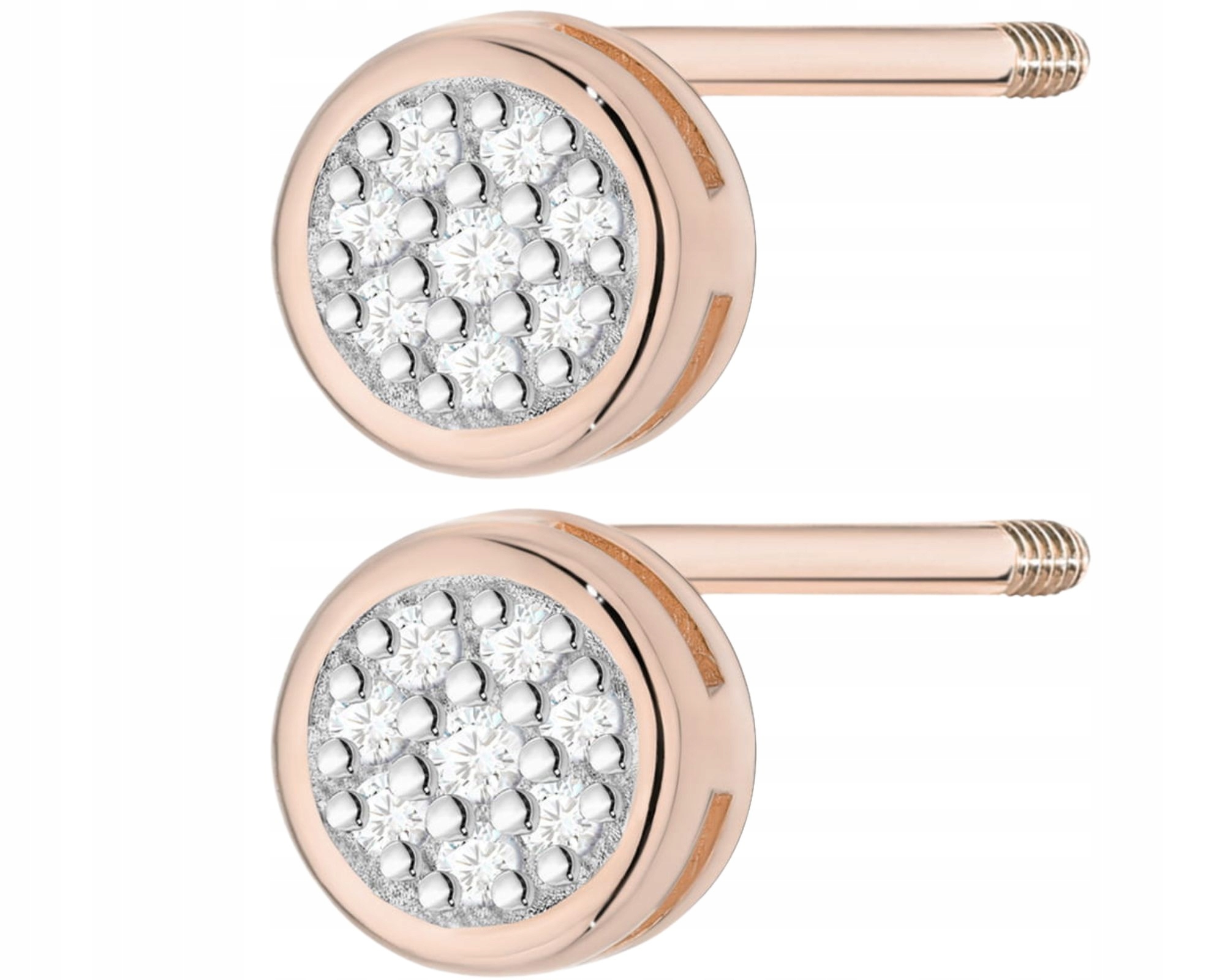 Růžové Zlato Náušnice S Diamantem Šroubovací Tyčinka Zlato 585 Jako Dárek