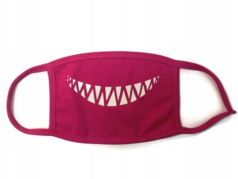 MASKA BAWEŁNA DZIECIĘCA KŁY RÓŻOWA ZĘBY MAŁA PL