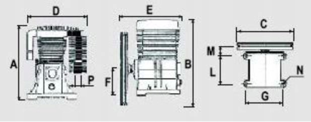 Pompa sprężarka kompresor ABAC A49B 595 l/min Moc (kW) 3 kW