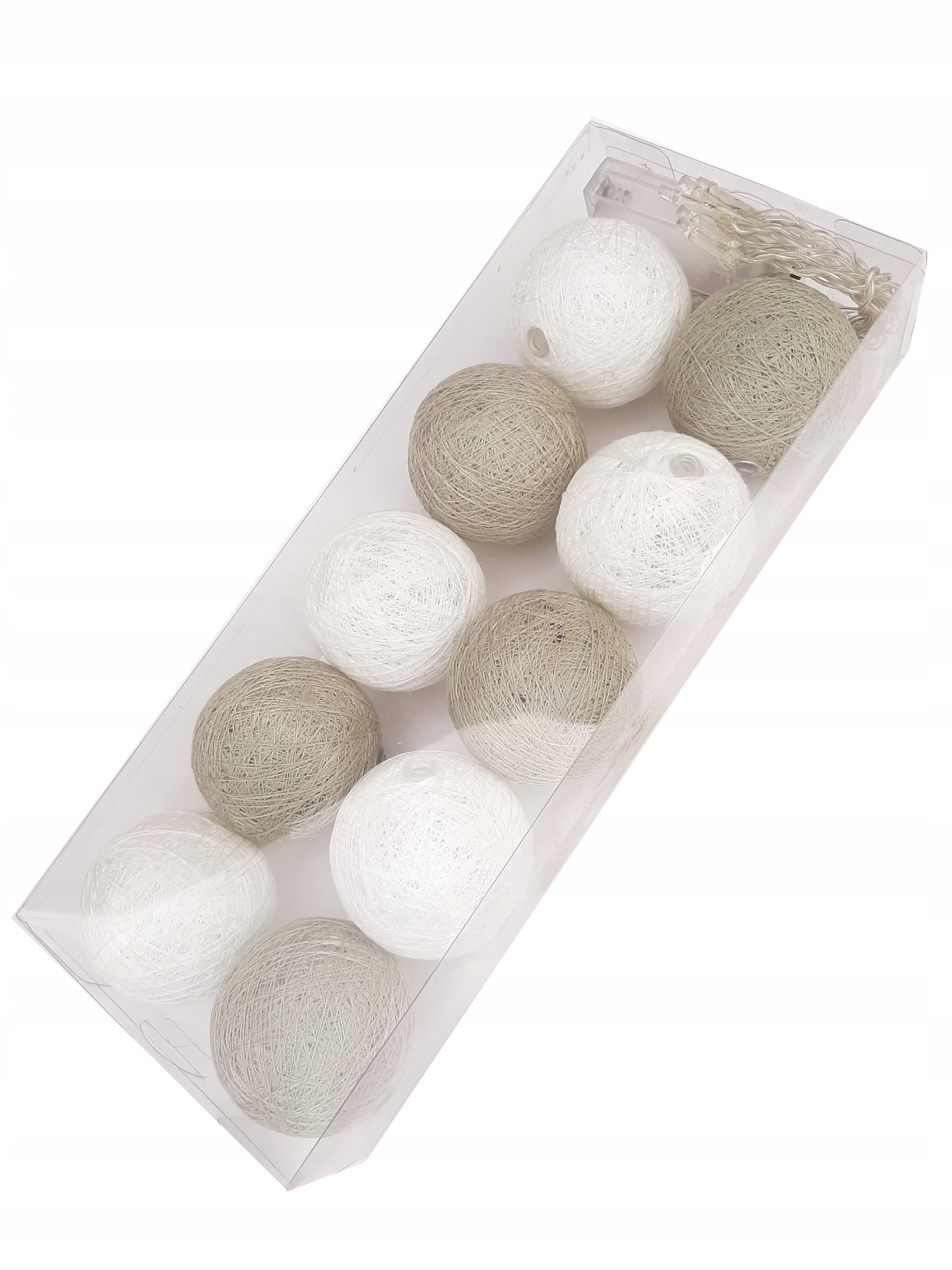 

Cotton balls kule lampki Led białe oliwkowe