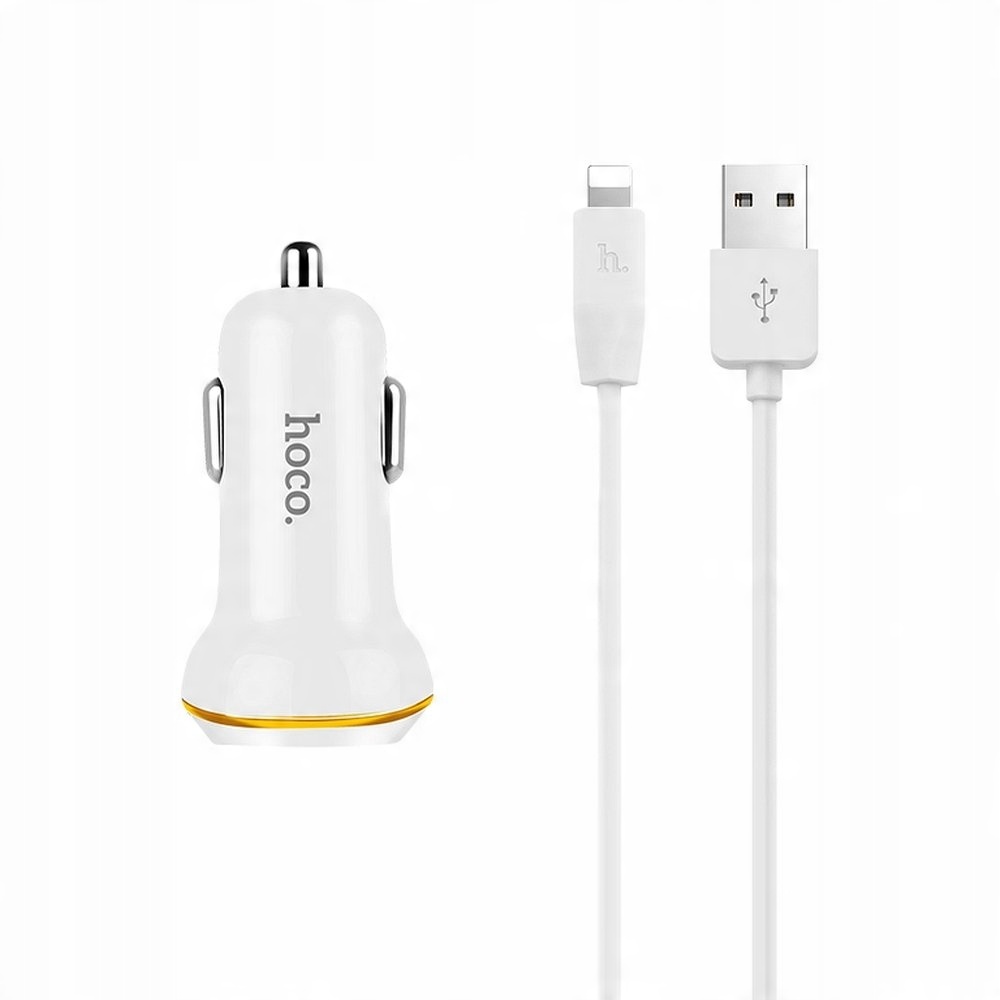 

Hoco ładowarka samochodowa 2 x Usb + kabel do iPho
