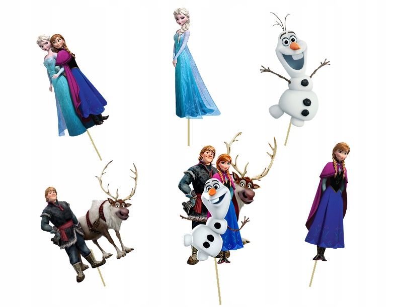 

Topper Pikery na tort Kraina Lodu Elza Anna 6szt