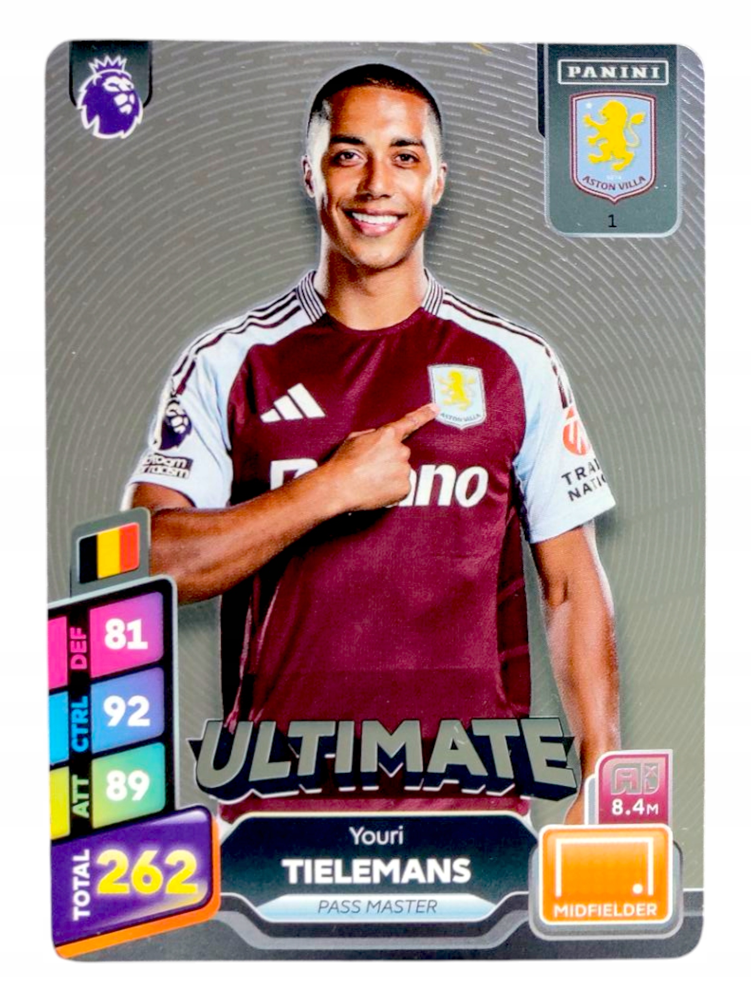 Panini Premier League Plus 2025 Ultimate 1 Youri Tielemans Aston Villa