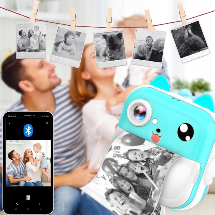 DRUKUŚ APARAT FOTOGRAFICZNY NATYCHMIASTOWY DRUKARKA TERMICZNA + 11SZT ROLEK Producent Inna