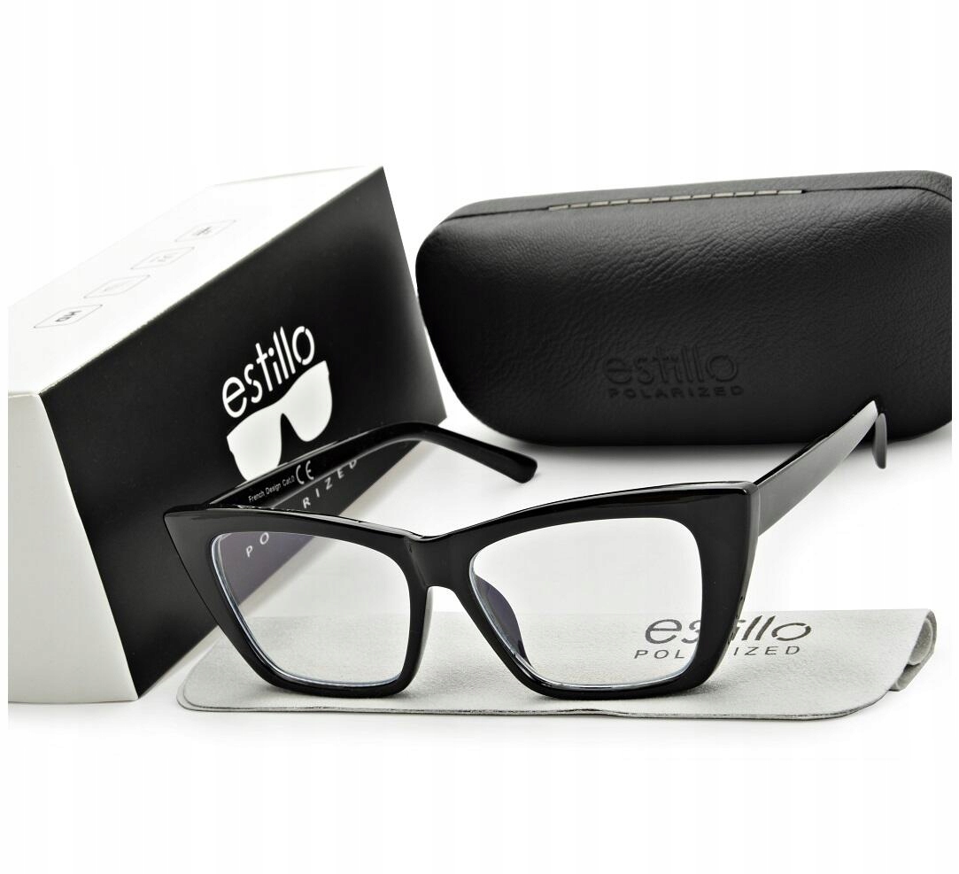 Dámské bez dioptrií kočičí brýle pro Pc s filtrem Blue Light, černé