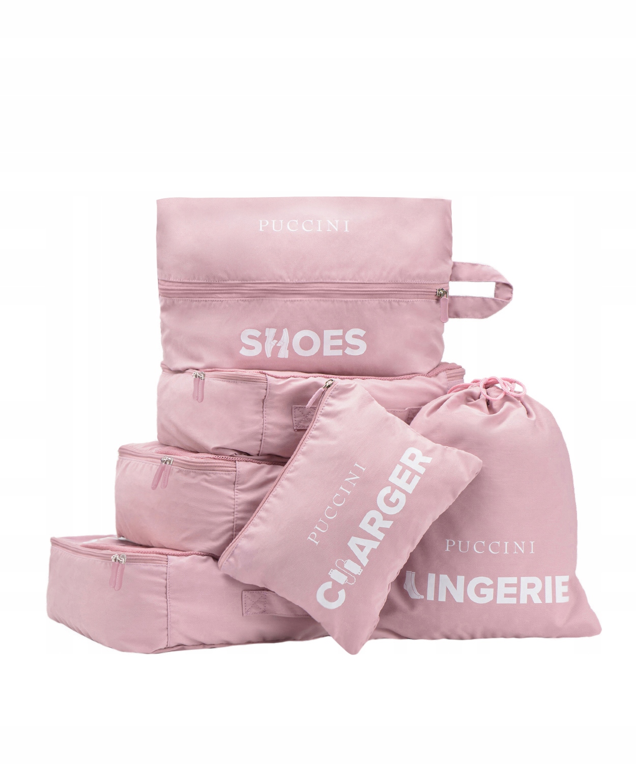 Organizery do walizki różowe zapinane Puccini TO231-3C róż