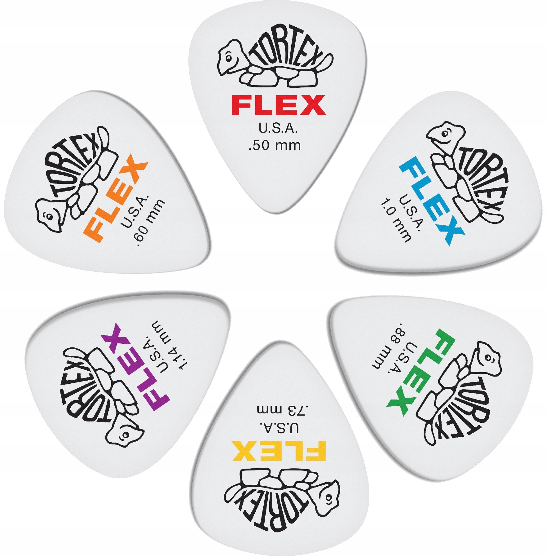 Kostka piórko Dunlop Tortex Flex 0,50-1,14 mm 428 MIX Zestaw 6 szt.