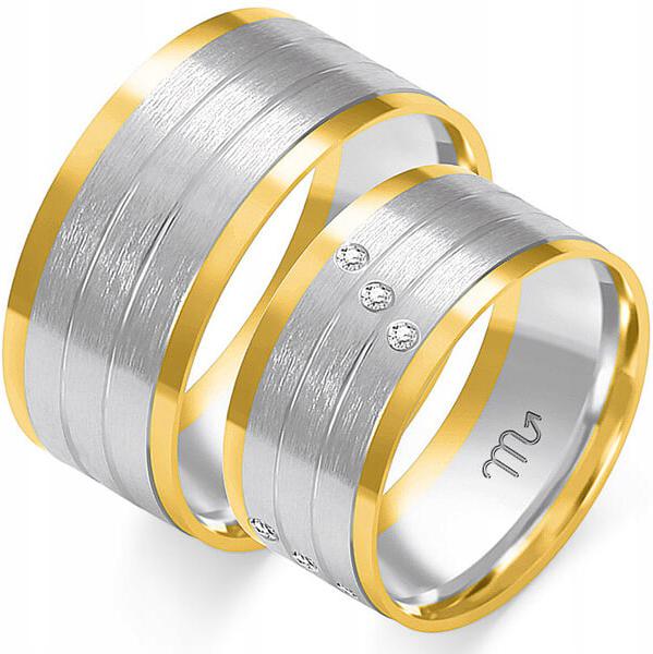 Svatební snubní prsten pro pár svatba 585 velikost 8 9 10 lesklý elegantní vzor