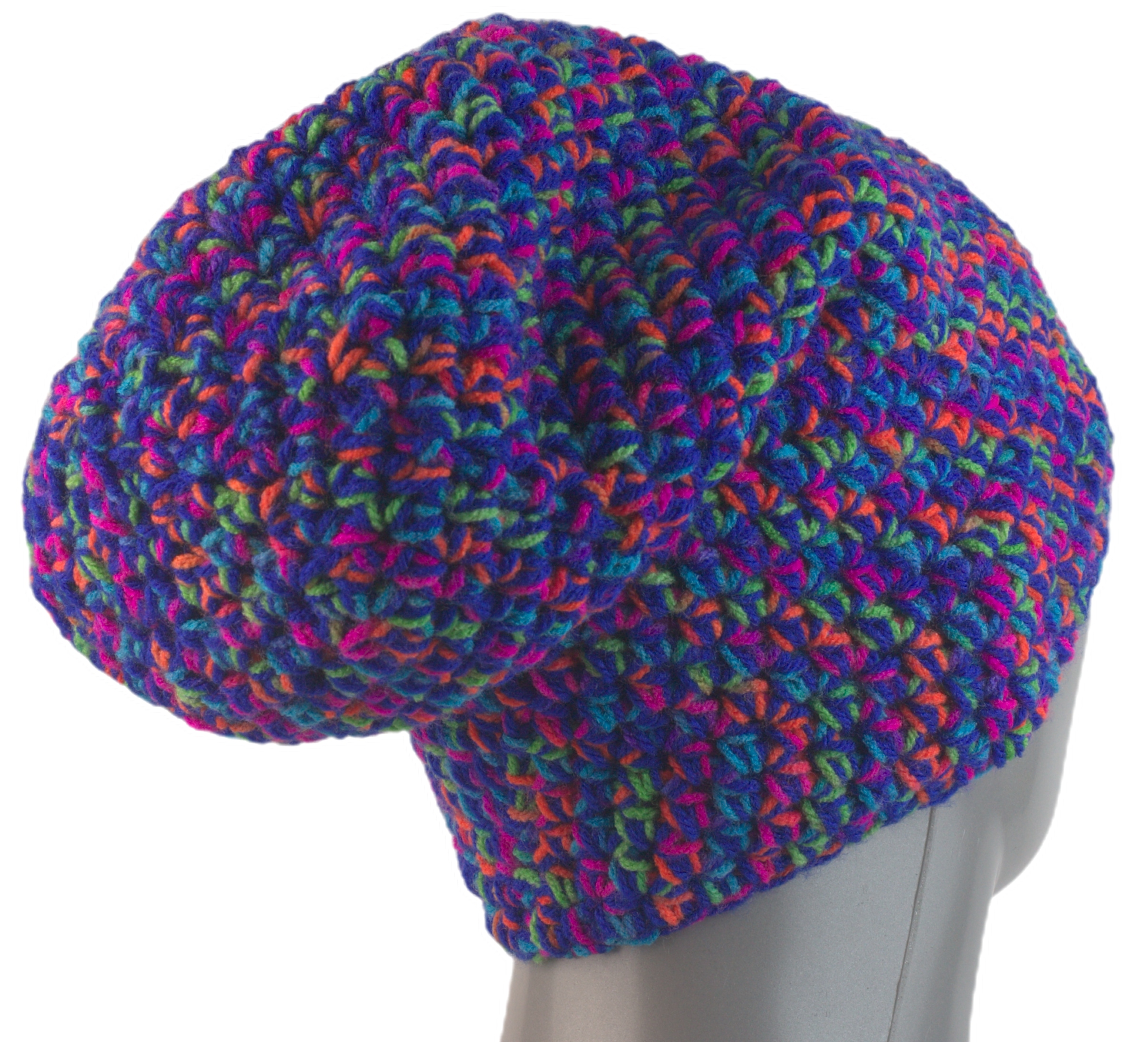 Czapka i komin handmade chabrowy neon melanż L Rozmiar M